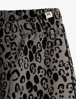 Leopard brushed jersey trousers