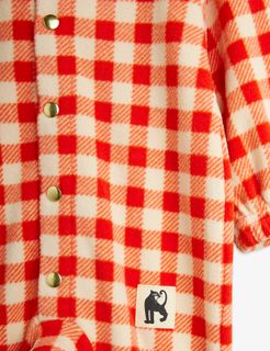 Gingham fleece overall baby