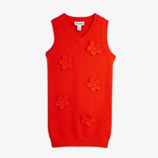 Knitted flower vest dress
