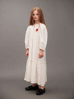 Strawberry schiffli woven dress
