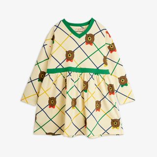 Bear check long sleeve dress