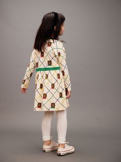Bear check long sleeve dress