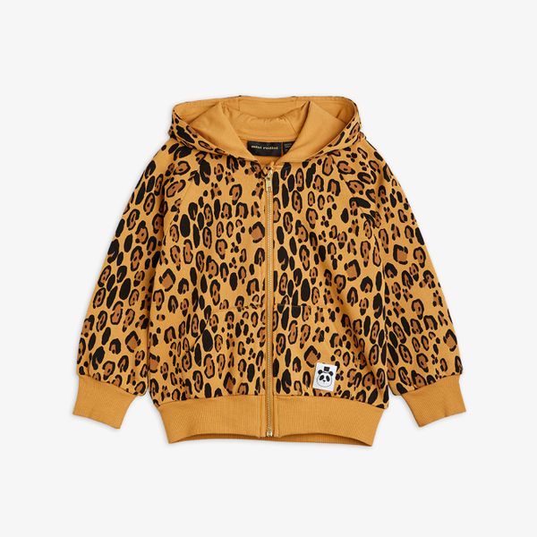 Basic Leopard Zip Hoodie