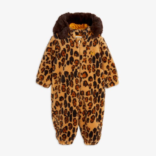 Leopard Faux Fur Baby Overall