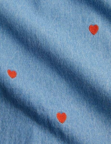 Mini hearts woven long sleeve shirt