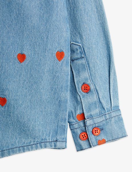 Mini hearts woven long sleeve shirt