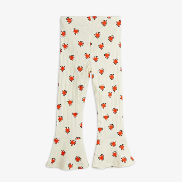 Outlined hearts flared trousers