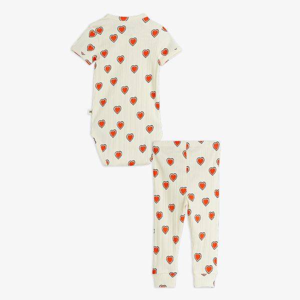 Outlined hearts baby set