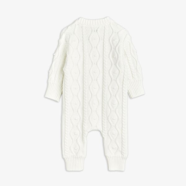 Panda texture knit baby onesie