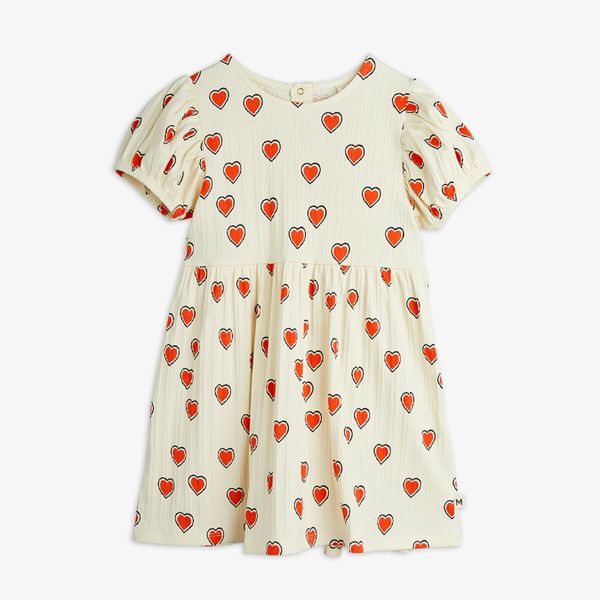 Outlined hearts short sleeve dress