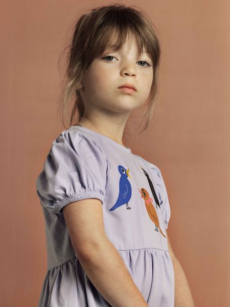 Birds short sleeve dress