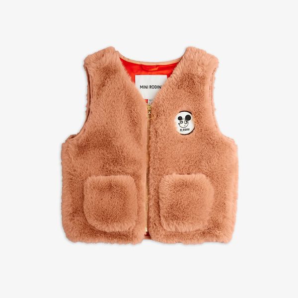 Ritzratz patch faux fur vest