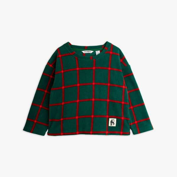 Plaid fleece long sleeve top