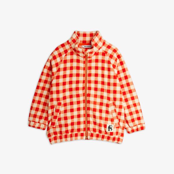 Gingham fleece jacket