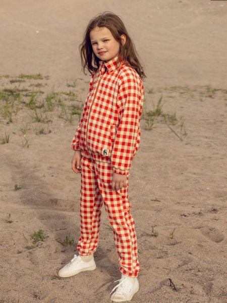 Gingham fleece jacket