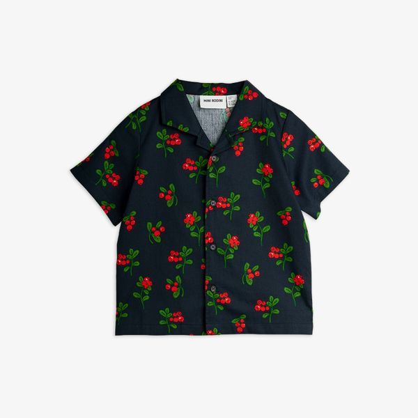 Lingonberries woven short sleeve shirt
