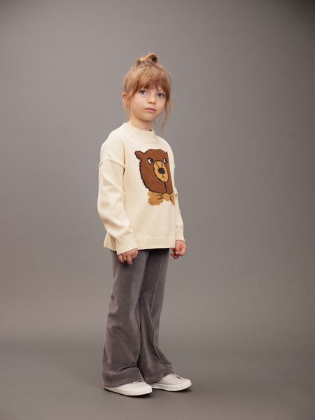 Bear intarsia knit sweater