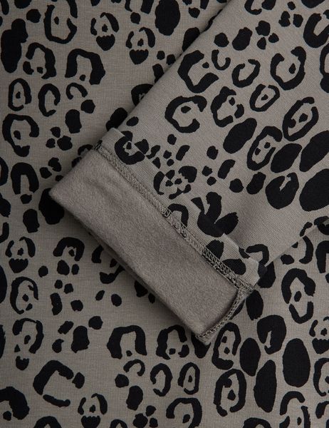 Leopard brushed long sleeve top