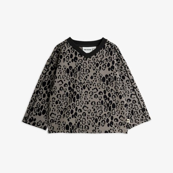 Leopard brushed long sleeve top