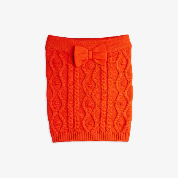 Texture knit bow skirt