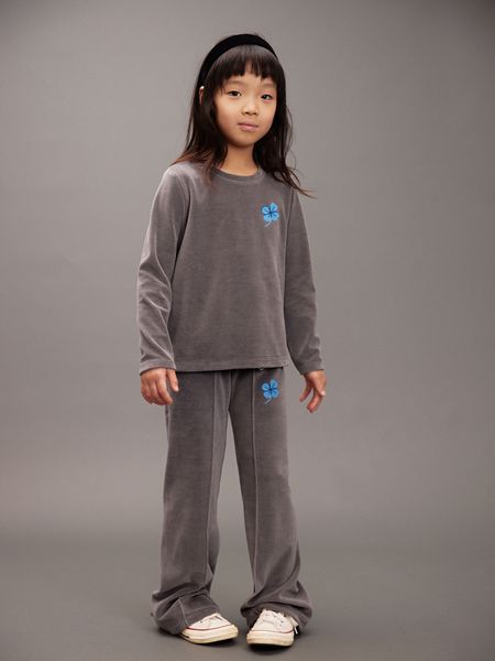 Clover velour flared trousers