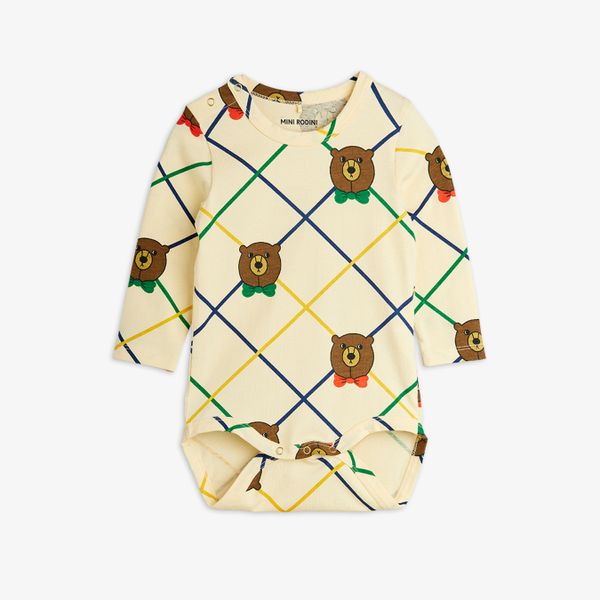 Bear check long sleeve bodysuit