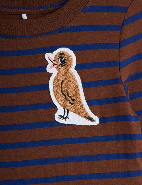 Stripe bird patch dress