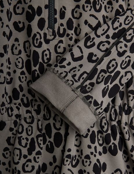 Leopard brushed jersey dress