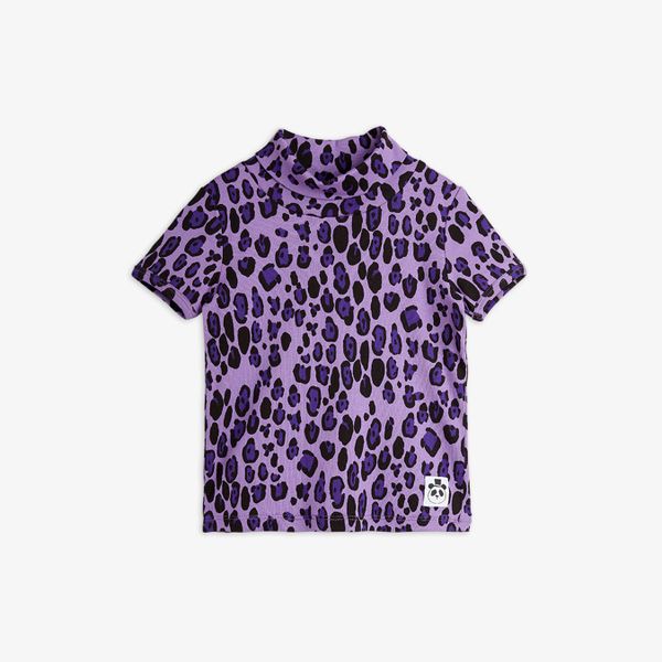 Leopard turtleneck T-shirt 
