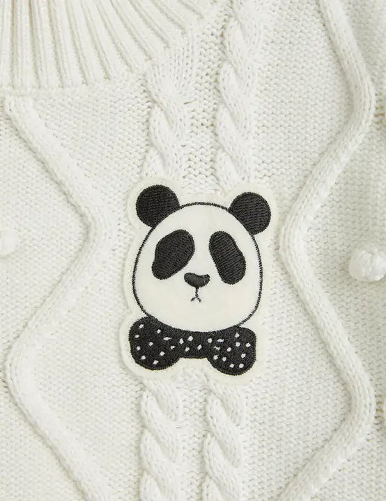 Panda texture knit sweater