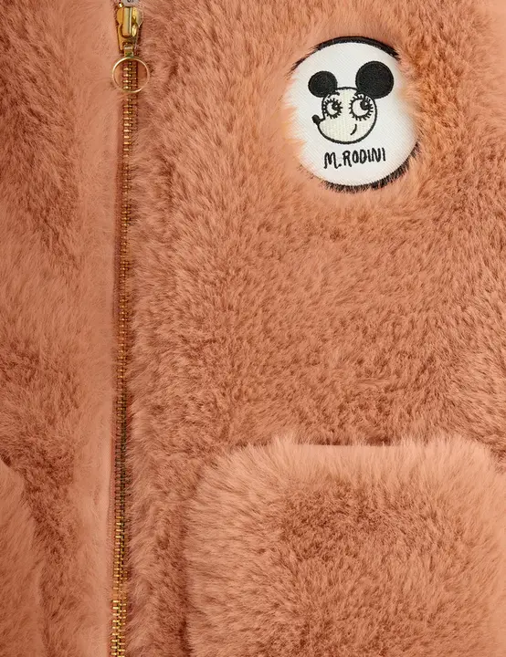 Ritzratz patch faux fur vest