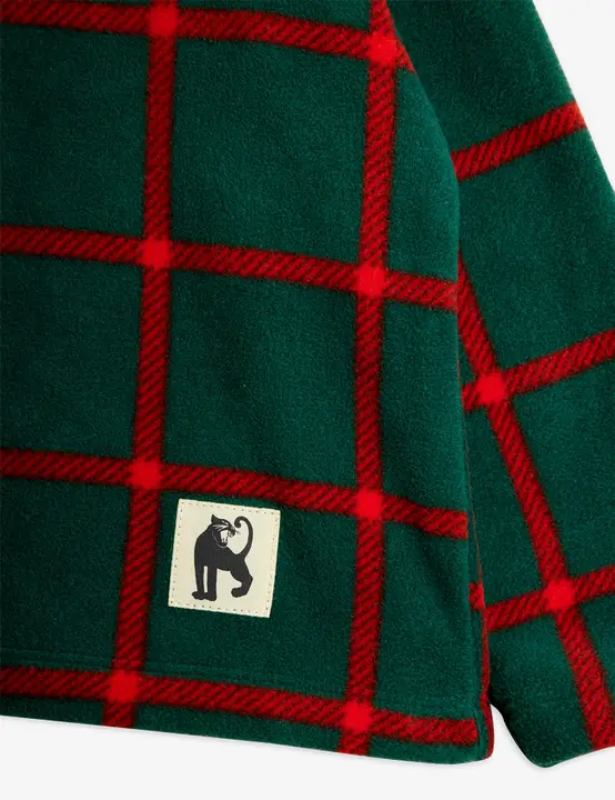 Plaid fleece long sleeve top