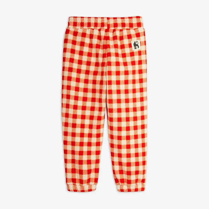 Gingham fleece trousers