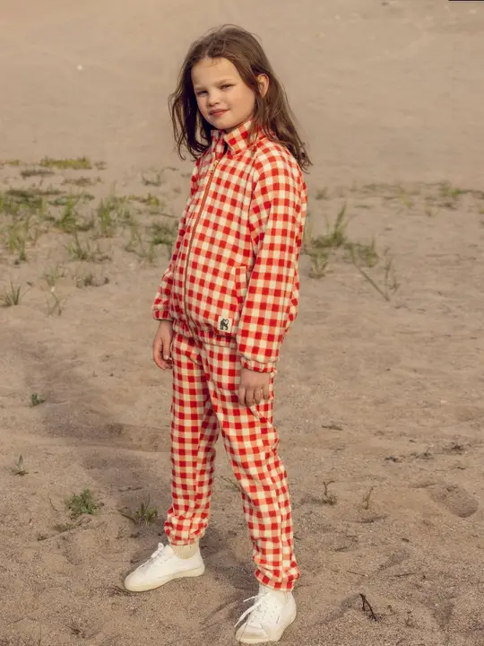 Gingham fleece jacket