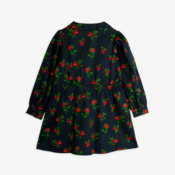 Lingonberries woven long sleeve dress