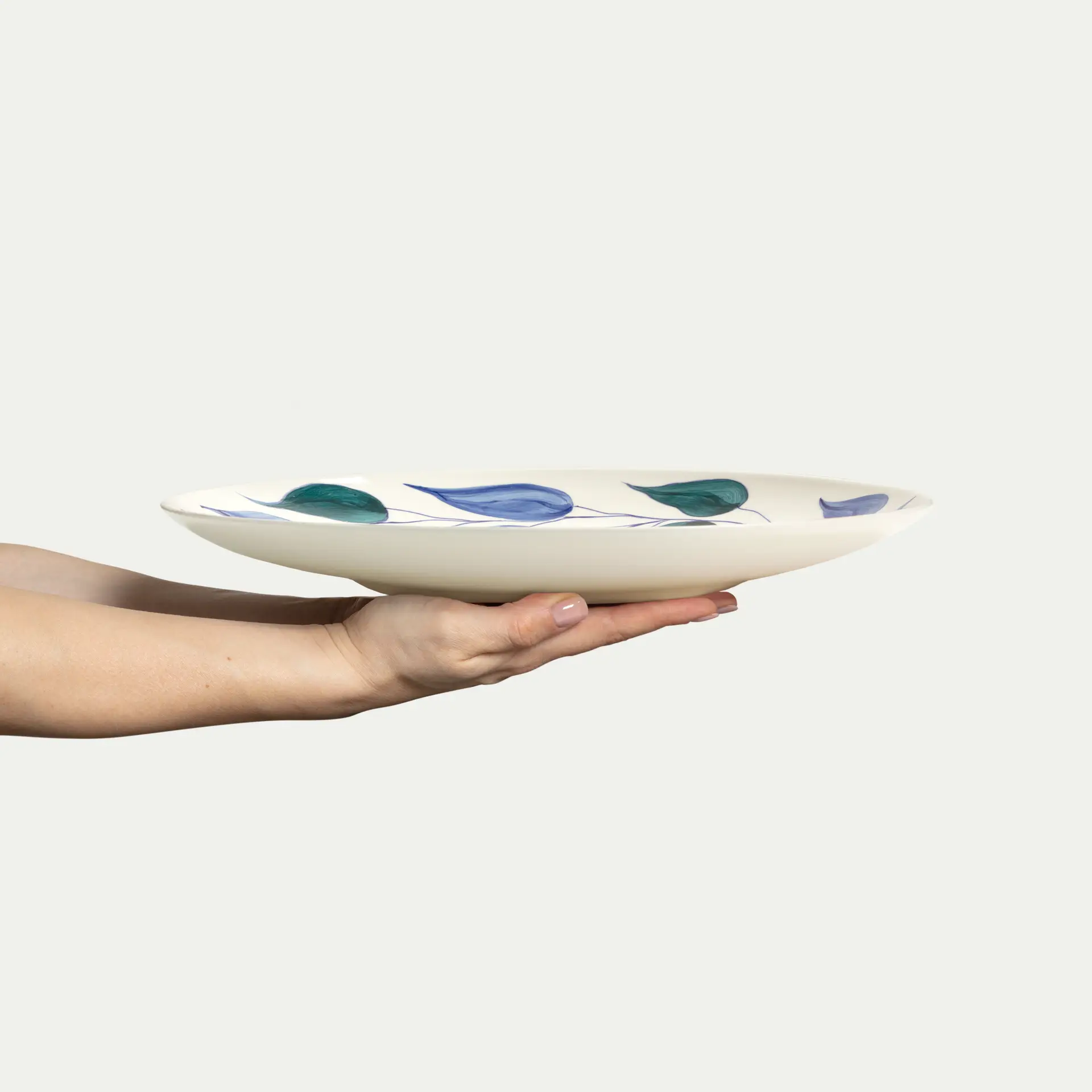 Flowers Fat Leaves Blue