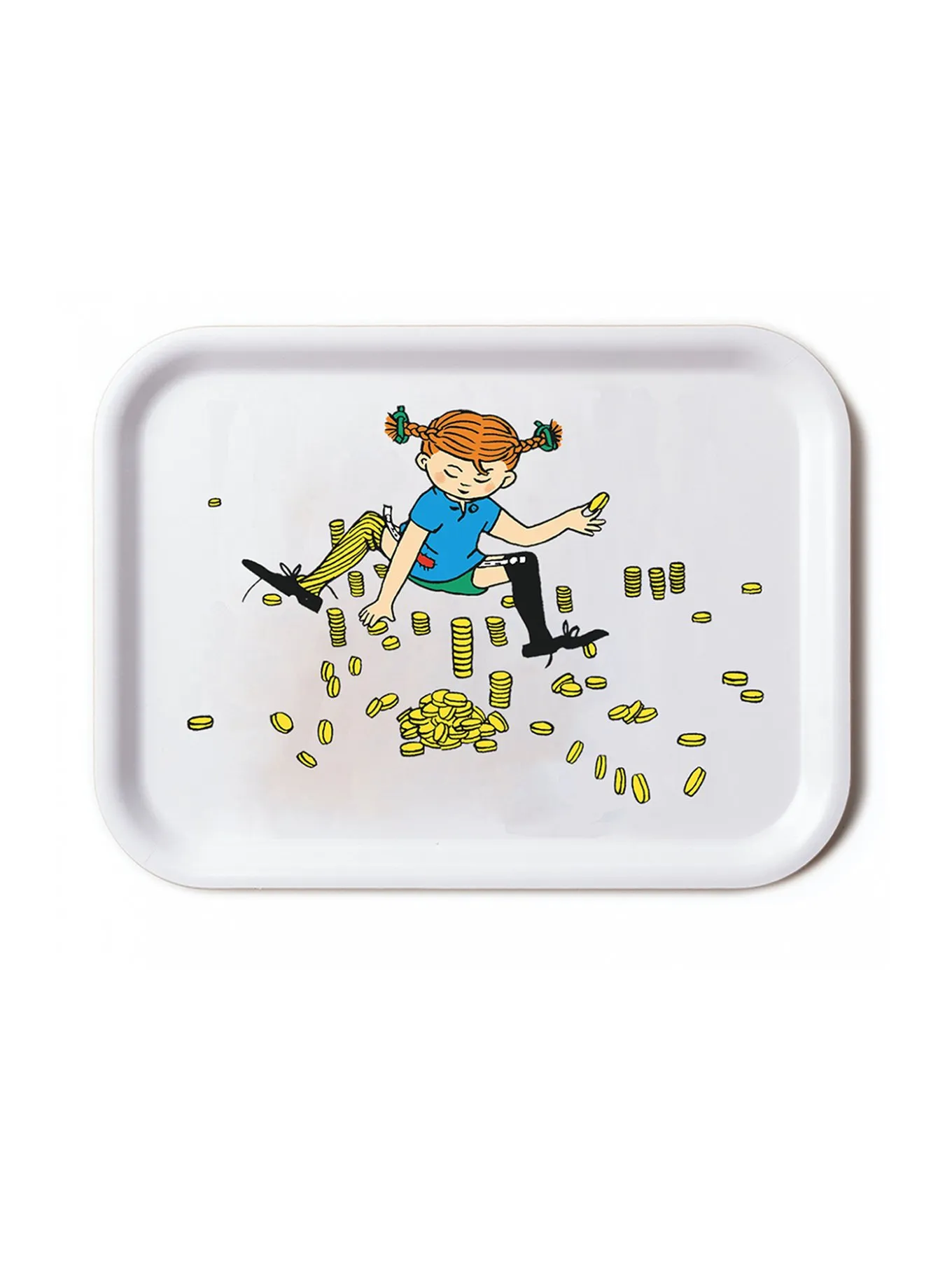 Tray Pippi Counts Gold Coins White