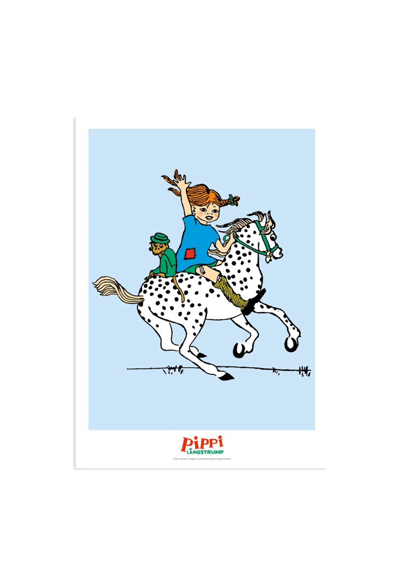 Poster Pippi Långstrump - Pippi rider