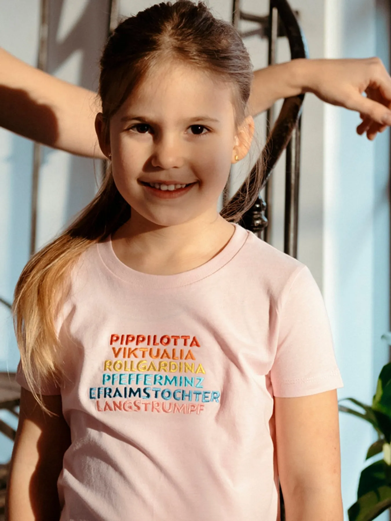 T-shirt Pippi Läångstrump - Rose - Tyska