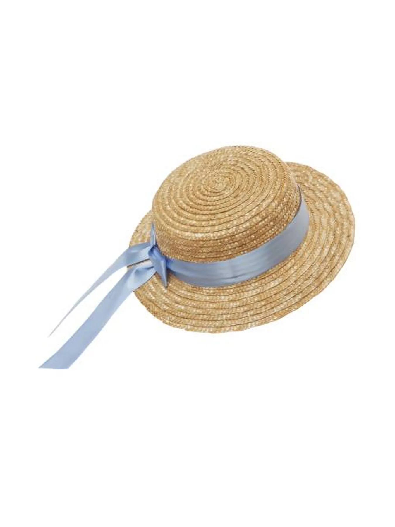 Straw Hat Madicken Flat - Light Blue