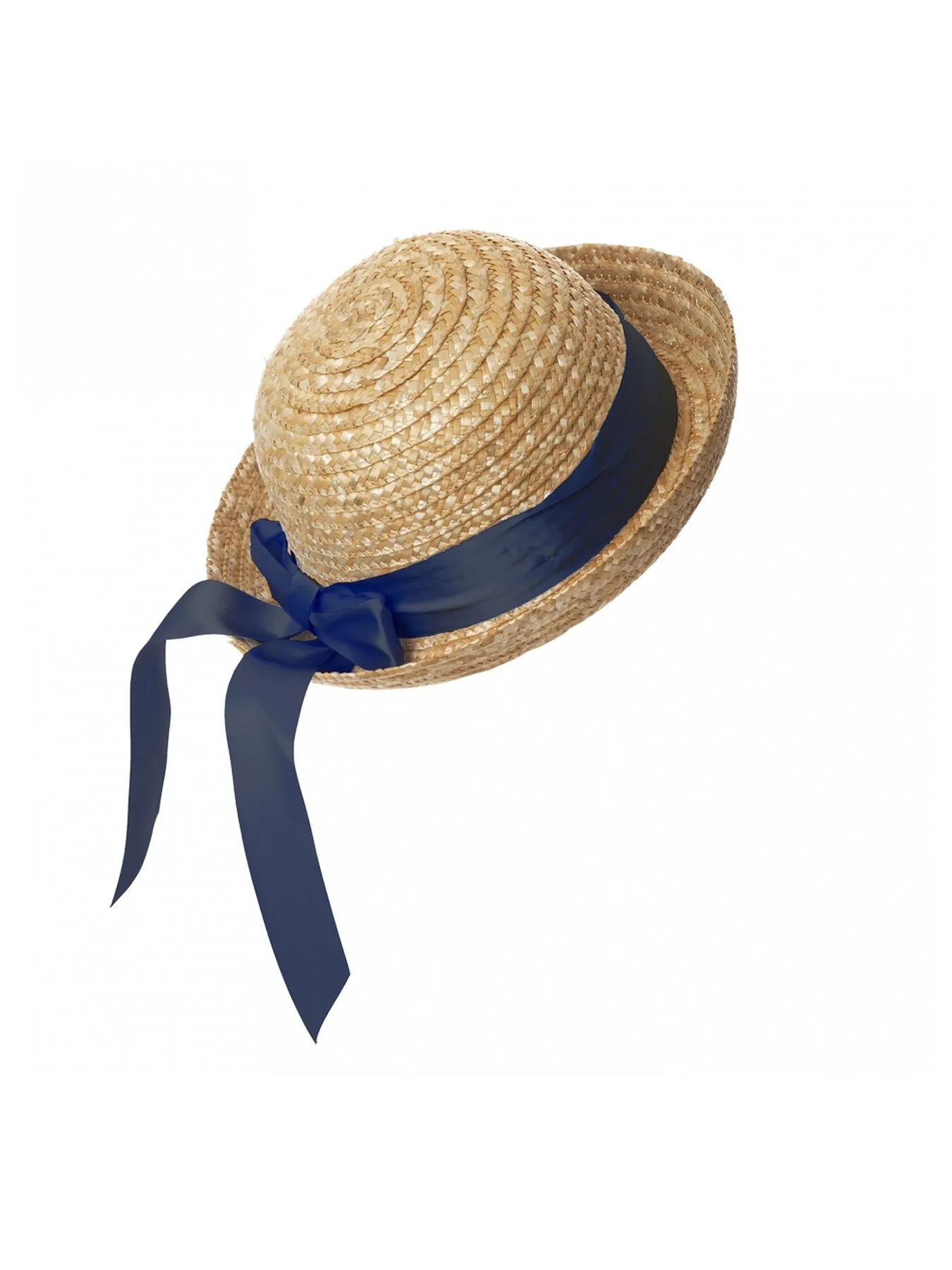 Straw Hat Madicken Round - Navy Blue