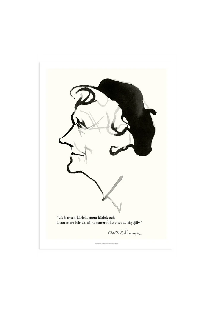 Poster Astrid Lindgren – Schenk den Kindern Liebe – 21x29,7 cm